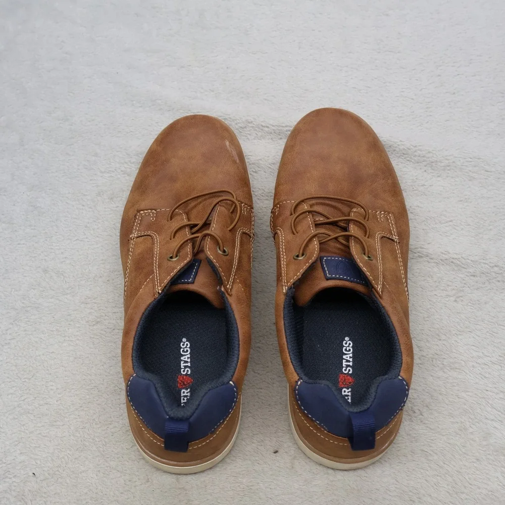 Deer Stags Big Boys 7M Oxford Sneakers‎ Brwn Faux Leather Casual Walk Conrad JR